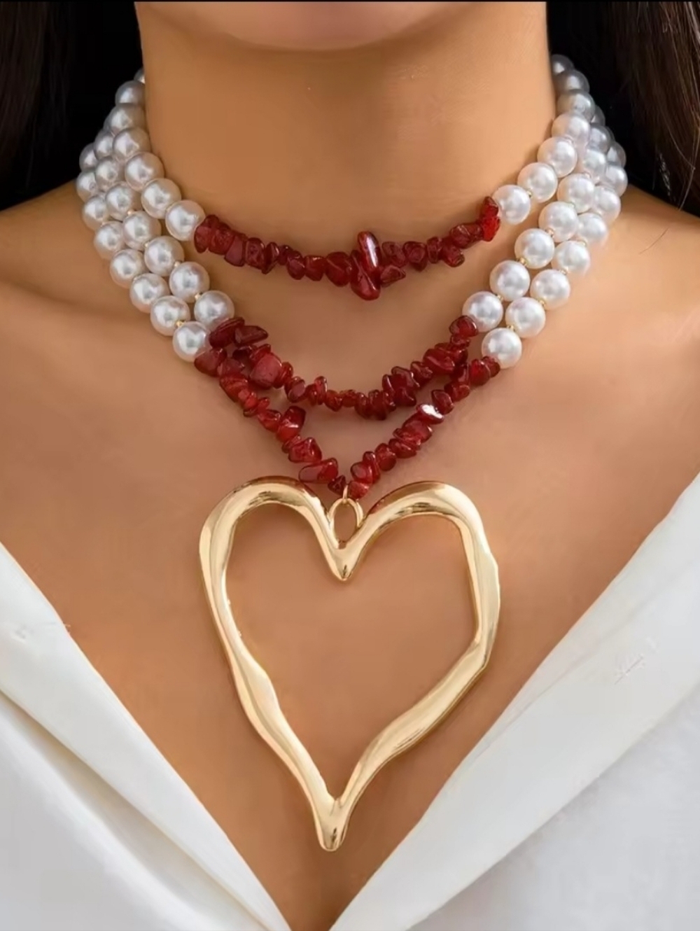 Heart Pendant Necklace with Your Choice Gold or Silver Heart Blue, Red, Or Other - Picture 8 of 17